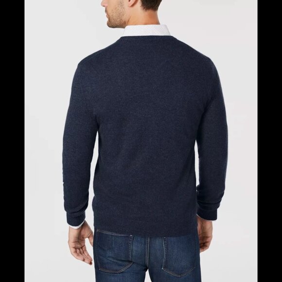 Cashmere Club Room Navy Pullover Crewneck Sweater, XL - Picture 2 of 6
